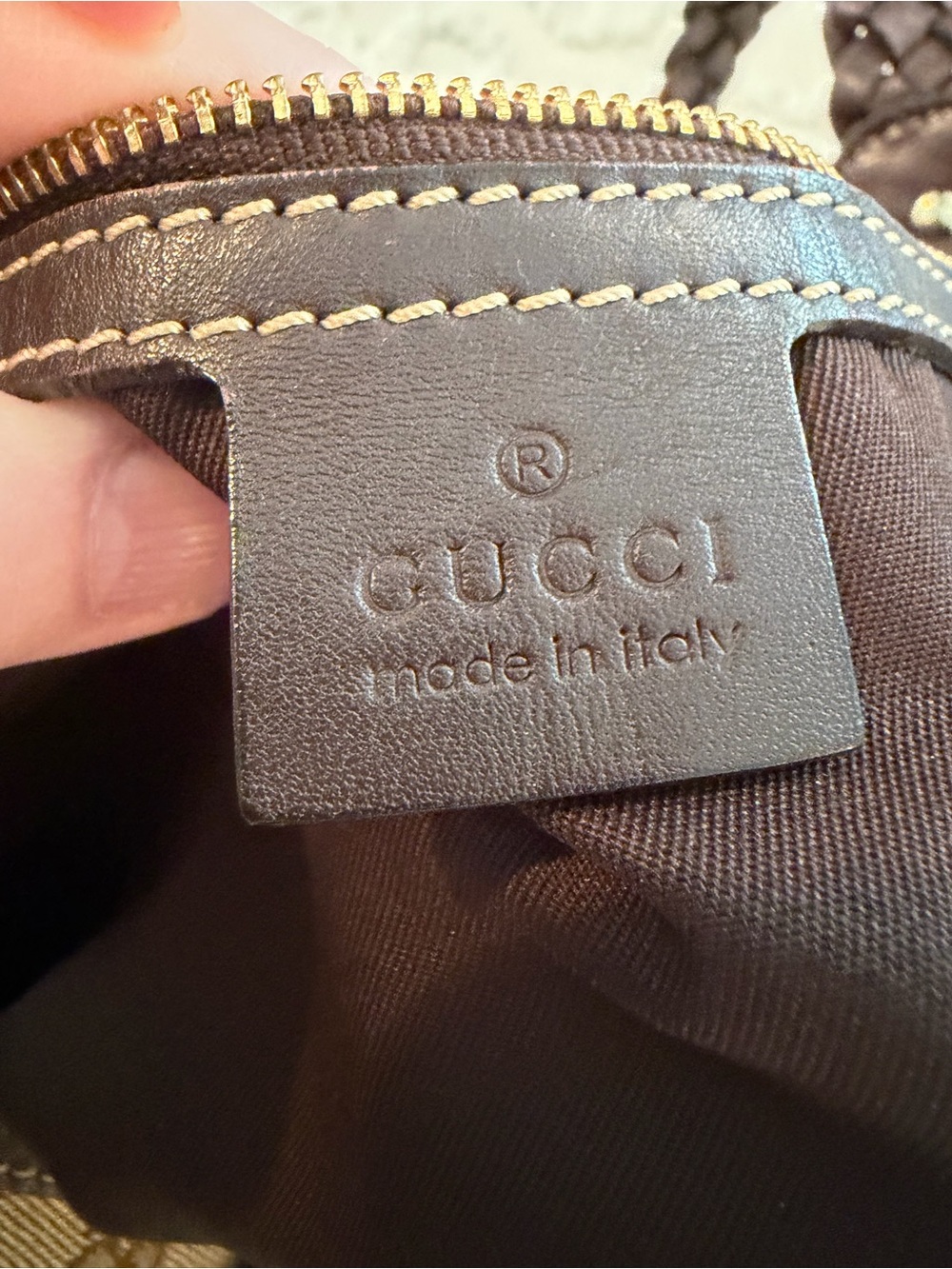 Gucci GG Canvas Braided-Handle Shoulder Bag - Picture 12 of 13